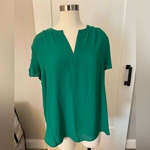 Green V Neck Dress Top